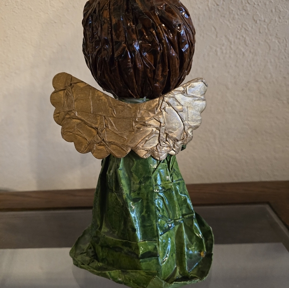 Vintage 1970's Paper Mache Angel Christmas Tree Topper - Picture 4 of 8